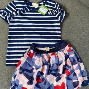 NWT Kate Spade Confetti Hearts 2 piece set